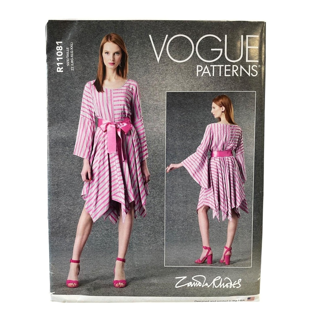 Vogue R11081 Misses Dress and Belt Sewing Pattern Size ZZ L-XXL